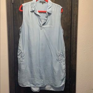 Chambray sleeveless dress